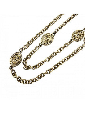 Chanel Chanel Women's Coco Mark Long Necklace, Accessory, CHANEL GP Gold, Approx. 58.1g (view 1)