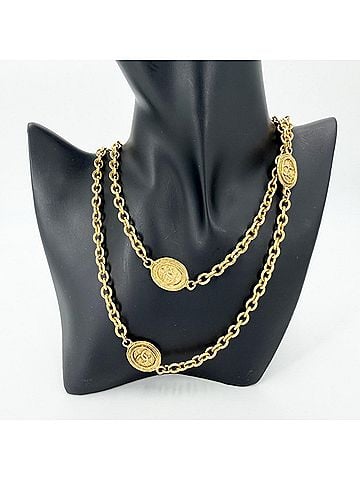 Chanel Chanel Women's Coco Mark Long Necklace, Accessory, CHANEL GP Gold, Approx. 58.1g (view 2)