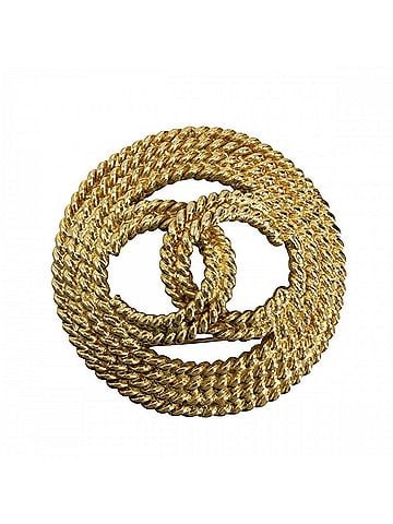 Chanel Chanel Brooch, Women's, Chain, Coco Mark, Vintage Accessory, CHANEL GP 2 8 Gold, Approx. 20.6g, 1993 (view 1)