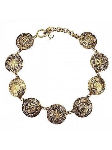 Chanel Chanel Necklace for Women, Round Coco Mark, Accessory, Medal Chain, Vintage, CHANEL GP Gold, Approx. 115.7g (view 1)