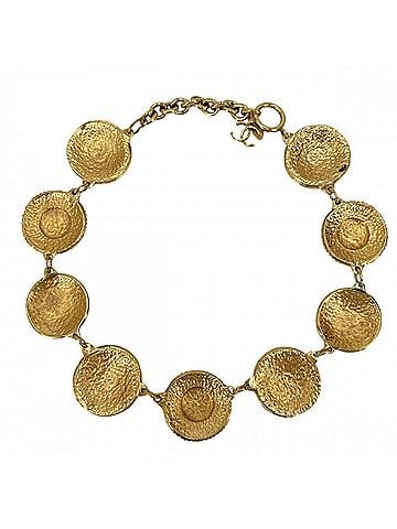 Chanel Chanel Necklace for Women, Round Coco Mark, Accessory, Medal Chain, Vintage, CHANEL GP Gold, Approx. 115.7g (view 2)