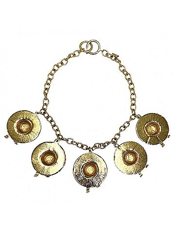 Chanel Chanel necklace for women, hat motif, straw accessory, vintage, CHANEL GP gold, approximately 134.8g (view 2)
