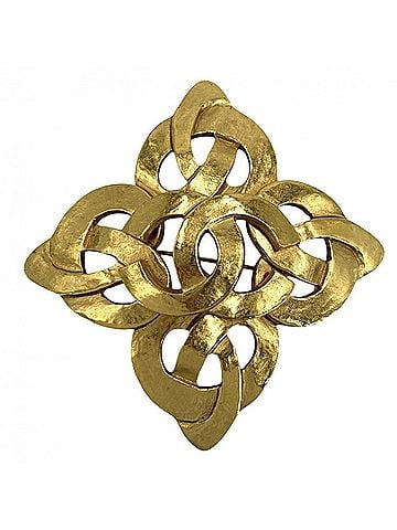 Chanel Chanel Brooch for Women, Coco Mark, Vintage Accessory, CHANEL GP 97P Gold, Approx. 25.9g, 1997 (view 1)