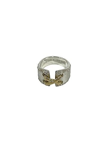 Hermès HERMES Mexico Ring, Sterling Silver 925, 18K Yellow Gold, Accessory, Silver, Item Number 25502 (view 1)