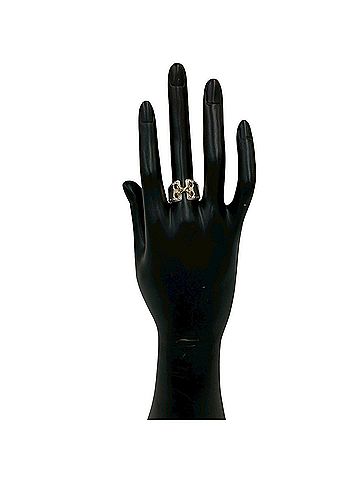 Hermès HERMES Mexico Ring, Sterling Silver 925, 18K Yellow Gold, Accessory, Silver, Item Number 25502 (view 2)