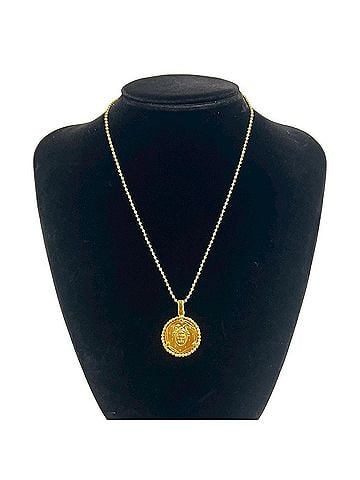 Christian Dior Christian Dior Vintage Coin Motif Top Logo GP Necklace Pendant Accessory Gold 13580 (view 2)