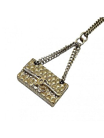 Chanel Chanel necklace for women, Coco Mark Matelassé motif, accessory, bag pendant, CHANEL GP 05A, gold, approximately 42.6g, 2005. (view 1)