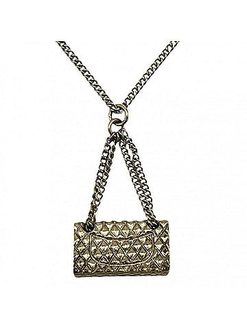 Chanel Chanel necklace for women, Coco Mark Matelassé motif, accessory, bag pendant, CHANEL GP 05A, gold, approximately 42.6g, 2005. (view 2)