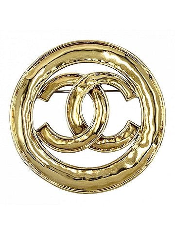 Chanel Chanel Brooch for Women, Coco Mark, Round, Vintage, CHANEL GP 94P Gold, Approx. 28.3g, 1994 (view 1)