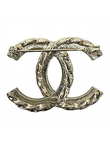 Chanel Chanel Brooch for Women, Coco Mark, Accessory, CHANEL GP Rhinestone, B25C Gold, Approx. 20.3g, 2025 (view 2)