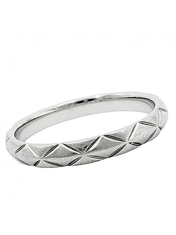 Chanel Chanel women's ring, Matelassé design, CHANEL Pt950 platinum, approximately 3.3g, J2820. (view 1)