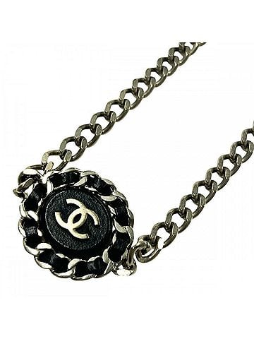 Chanel Chanel Necklace for Women, Chain Design, Coco Mark, Choker, Adjustable, CHANEL GP Leather, B16B, Black, Gold Hardware, Approx. 60.3g, 2016 (view 1)