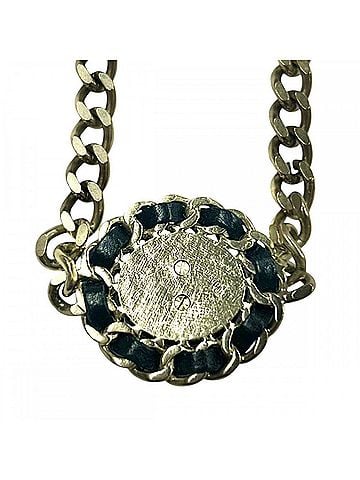 Chanel Chanel Necklace for Women, Chain Design, Coco Mark, Choker, Adjustable, CHANEL GP Leather, B16B, Black, Gold Hardware, Approx. 60.3g, 2016 (view 2)