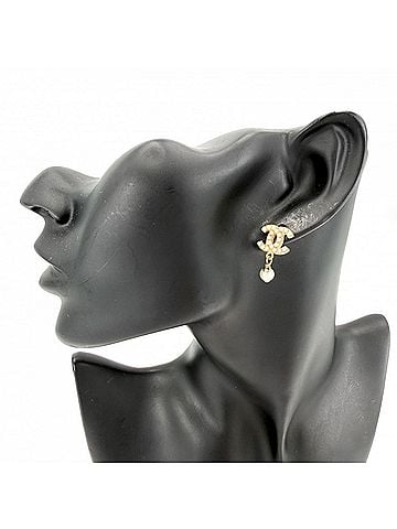 Chanel Chanel Earrings for Women, Coco Mark, Swing Earrings, Gold, CHANEL GP, Faux Pearl, 03A, Approx. 3.1g, 2003 (view 2)