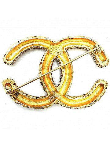 Chanel Chanel Brooch for Women, Magma Coco Mark, Lava Design, CHANEL GP 93A Gold, Approx. 18.3g, 1993 (view 2)