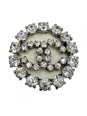 Chanel Chanel Brooch for Women, Round, Coco Mark, Accessory, CHANEL, Rhinestone, 00A, Approx. 14.1g, 2000 (view 1)