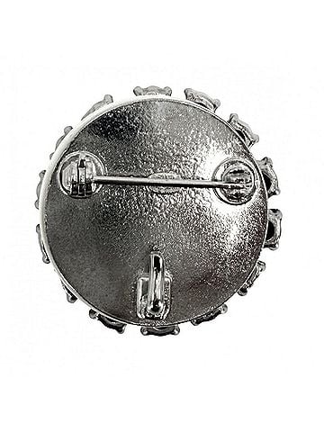 Chanel Chanel Brooch for Women, Round, Coco Mark, Accessory, CHANEL, Rhinestone, 00A, Approx. 14.1g, 2000 (view 2)