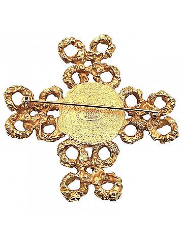 Chanel Chanel Brooch, Women's Accessory, CHANEL GP Faux Pearl, 03A Gold, White, Approx. 26g, 2003 (view 2)