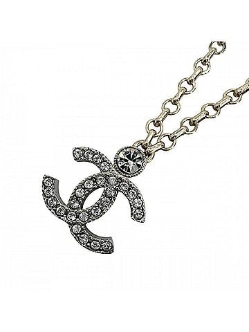 Chanel Chanel Necklace for Women, Adjustable, Coco Mark Pendant, GP Rhinestone, 23K Gold, Approx. 10.3g, 2023 Model (view 1)