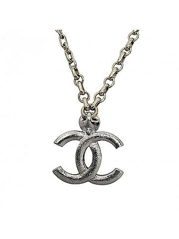 Chanel Chanel Necklace for Women, Adjustable, Coco Mark Pendant, GP Rhinestone, 23K Gold, Approx. 10.3g, 2023 Model (view 2)
