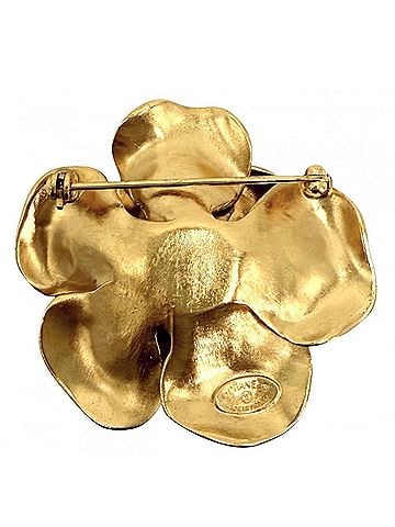 Chanel Chanel Brooch, Women's, Flower Camellia, Vintage Accessory, CHANEL GP 99P Gold, Approx. 21.8g, 1999 (view 2)