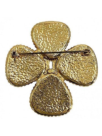 Chanel Chanel brooch for women, clover design, Coco Mark, vintage accessory, CHANEL GP 96A gold, approximately 31.7g, 1996. (view 2)