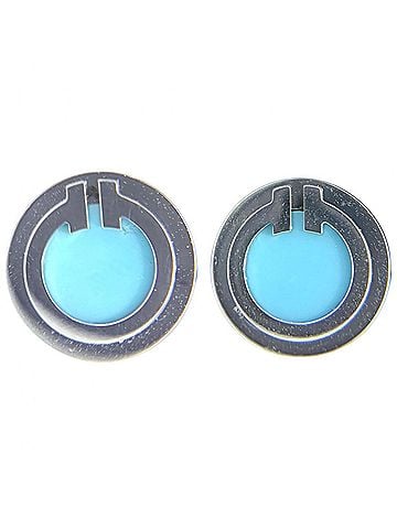 Tiffany & Co. Tiffany &amp; Co. Women's Earrings, T-Circle Jewelry, Accessories, Au750 18K White Gold, Turquoise Blue, Silver, Approx. 4.4g (view 1)