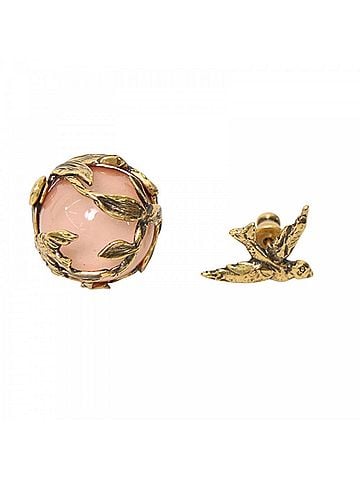 Christian Dior Christian Dior Dior Earrings for Women, Asymmetrical Design, Bird Motif, Pink Gold, Approx. 7.4g (view 1)