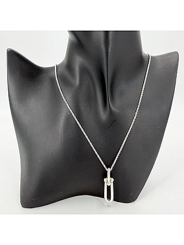 Tiffany & Co. Tiffany &amp; Co. Necklace for Men and Women, Hardware Design, Long Link Pendant, Jewelry, Accessory, Sterling Silver 925, Approx. 8.3g (view 2)