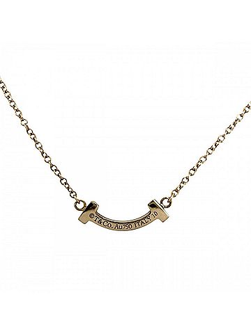 Tiffany & Co. Tiffany &amp; Co. T Smile Mini Pendant Necklace for Women, Adjustable, 18K Pink Gold (Au750), Diamond, Approx. 2.3g (view 2)