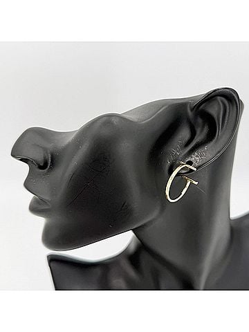 Tiffany & Co. Tiffany &amp; Co. Women's T Wire Hoop Earrings, Medium Size, 18K Yellow Gold (Au750), Approx. 4.7g (view 2)