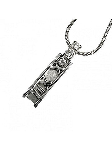 Tiffany & Co. Tiffany &amp; Co. Atlas Bar Pendant Necklace for Women, 18K White Gold (Au750), Diamond, Approx. 7.1g (view 1)
