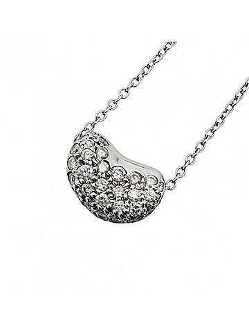 Tiffany & Co. Tiffany &amp; Co. Elsa Peretti Bean Motif Necklace for Women, Platinum 950, Diamond, Approx. 4.6g (view 1)