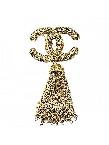 Chanel Chanel Brooch for Women, Magma Coco Mark, Accessory, Fringe, Lava, Vintage, CHANEL GP 93A Gold, Approx. 29.7g, 1993 (view 1)