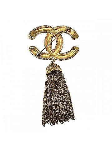 Chanel Chanel Brooch for Women, Magma Coco Mark, Accessory, Fringe, Lava, Vintage, CHANEL GP 93A Gold, Approx. 29.7g, 1993 (view 2)