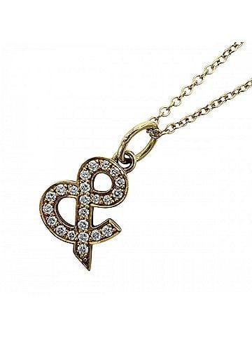 Tiffany & Co. Tiffany &amp; Co. Women's Ampersand Necklace, Adjustable, 18K Yellow Gold (Au750), Diamond, Approx. 2.4g (view 1)