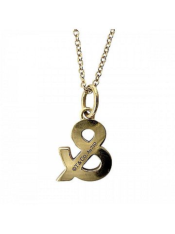 Tiffany & Co. Tiffany &amp; Co. Women's Ampersand Necklace, Adjustable, 18K Yellow Gold (Au750), Diamond, Approx. 2.4g (view 2)