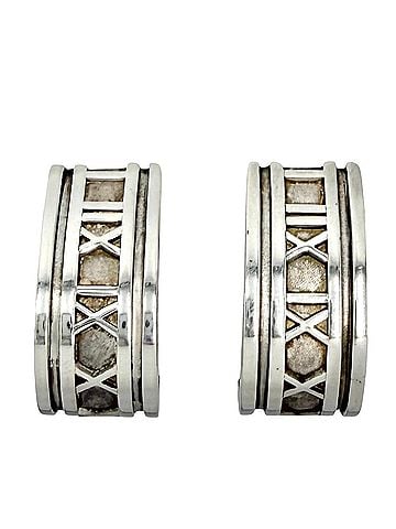 Tiffany & Co. Tiffany &amp; Co. Atlas Earrings for Women, Sterling Silver 925, Approx. 14.9g (view 1)