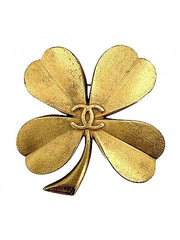 Chanel Chanel Brooch for Women, Coco Mark, Clover Design, Vintage, CHANEL GP 93A Gold, Approx. 41.1g, 1993 (view 1)