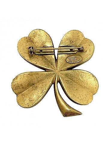 Chanel Chanel Brooch for Women, Coco Mark, Clover Design, Vintage, CHANEL GP 93A Gold, Approx. 41.1g, 1993 (view 2)