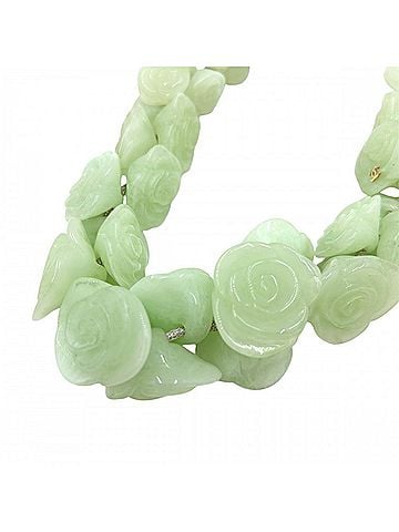 Chanel Chanel Necklace for Women, Coco Mark, Camellia Flower Motif, Accessory, CHANEL 02P, Green, Approx. 101.6g, 2002 (view 1)