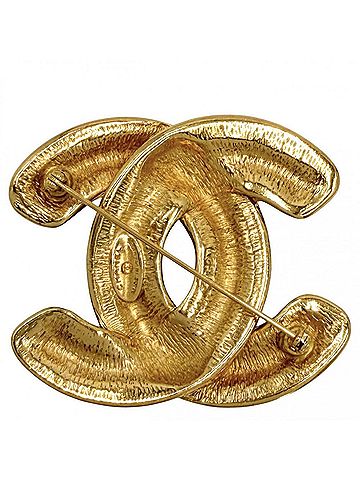 Chanel Chanel brooch for women, Matelassé design, Coco Mark, vintage accessory, CHANEL GP gold, approximately 37.2g (view 2)