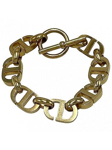 Christian Dior Christian Dior Dior Montaigne Bracelet for Women, Size 30, with Adjustable Clasp, Gold and Pink, Approx. 34.1g (view 2)