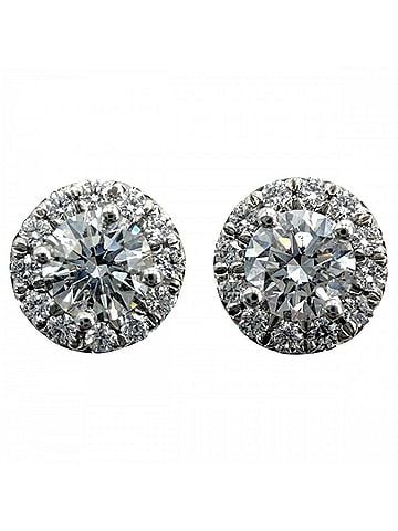 Tiffany & Co. Tiffany &amp; Co. Soleste Earrings for Women, Platinum 950, Diamond, Approx. 2.6g (view 1)