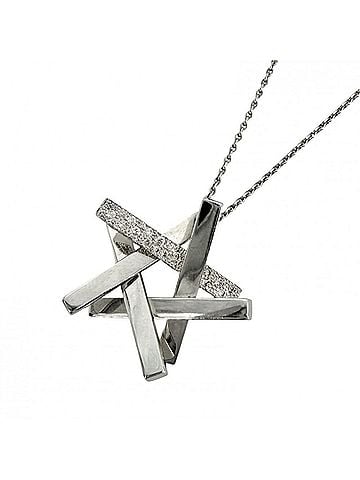 Tiffany & Co. Tiffany &amp; Co. Women's Star Necklace, 18K White Gold (Au750), Diamond, Approx. 10.9g (view 1)