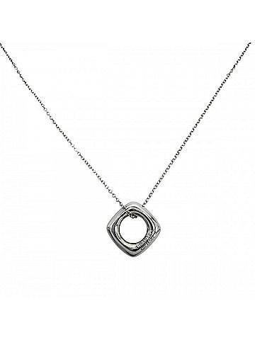 Tiffany & Co. Tiffany &amp; Co. Women's Necklace, Square Circle Design, 18K White Gold (Au750), Diamond, Approx. 3.3g (view 2)