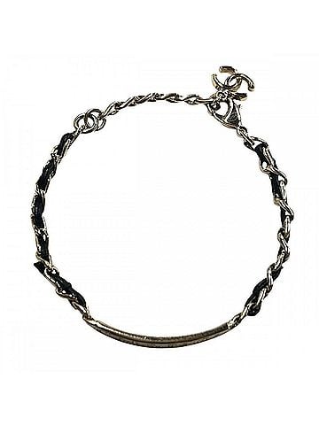 Chanel Chanel Bracelet for Women, Chain, Logo Plate, Coco Mark, Adjustable, CHANEL GP Rhinestone Leather, B20B, Black, Gold Hardware, Approx. 10.3g, 2020 (view 2)