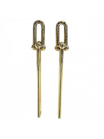 Tiffany & Co. Tiffany &amp; Co. Women's Hardware Double Long Link Earrings, Jewelry Accessory, Au750 K18YG, 18K Yellow Gold, Approx. 9.5g (view 1)
