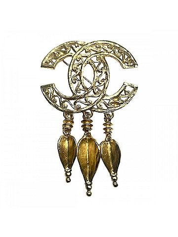 Chanel Chanel Brooch for Women, Coco Mark, Swing, Vintage Accessory, Coco, CHANEL GP 95A Gold, Approx. 19.9g, 1995 (view 1)