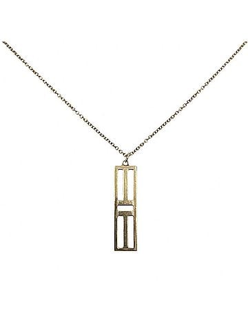 Tiffany & Co. Tiffany &amp; Co. T-Two Open Vertical Bar Pendant Necklace for Women, Adjustable, 18K Yellow Gold (Au750), Diamond, Approx. 4.2g (view 2)